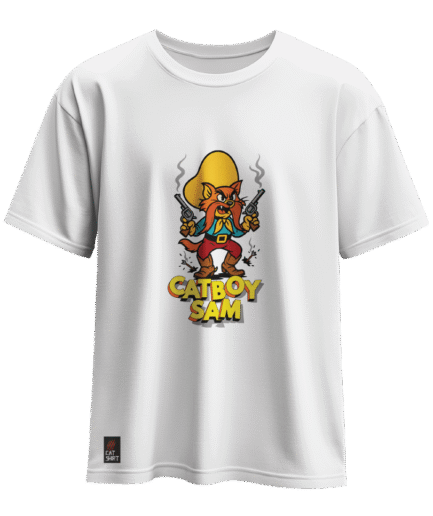 CAT-SHIRT KOVBOY KEDİ REGULAR BEYAZ T-SHIRT