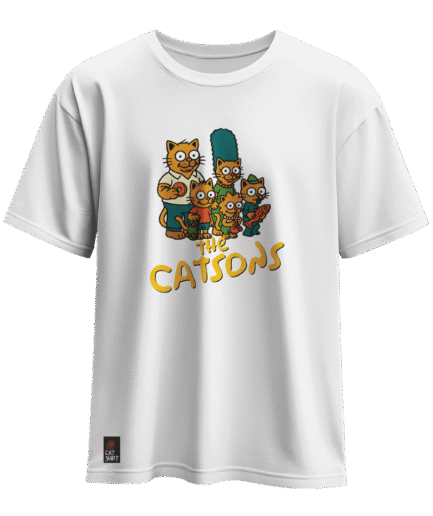 CAT-SHIRT CATSONS SERİ KEDİ REGULAR BEYAZ T-SHIRT