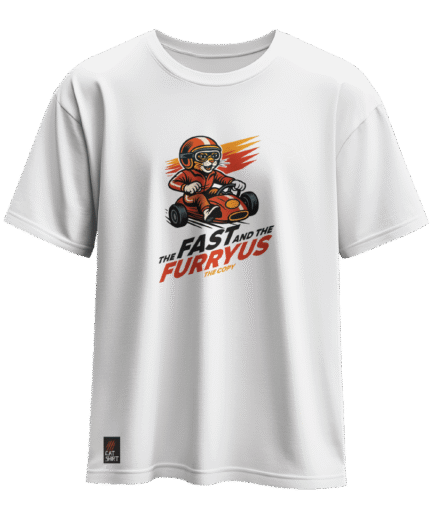 CAT-SHIRT FAST FURRYUS KEDİ REGULAR BEYAZ T-SHIRT