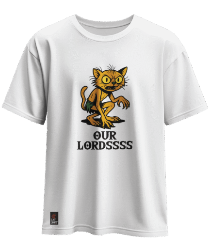 CAT-SHIRT OUR LORDSSSS KEDİ REGULAR BEYAZ T-SHIRT