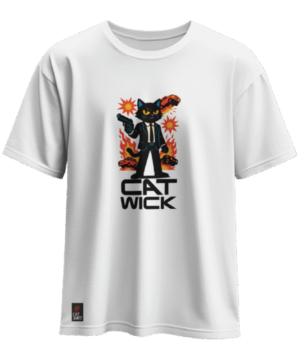 CAT-SHIRT WICK SERİ KEDİ REGULAR BEYAZ T-SHIRT