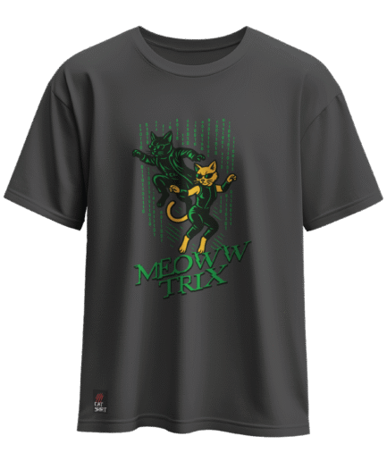 CAT-SHIRT MEOWW TRIX KEDİ REGULAR SİYAH T-SHIRT
