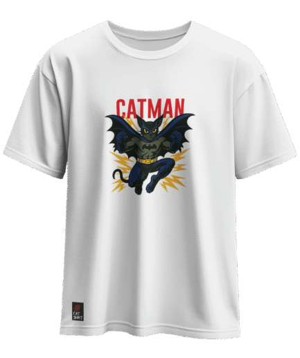 CAT-SHIRT CATMAN KEDİ REGULAR BEYAZ T-SHIRT