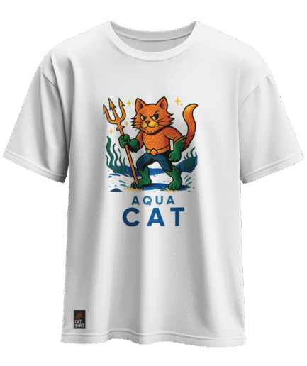 CAT-SHIRT AQUA CAT KEDİ REGULAR BEYAZ T-SHIRT