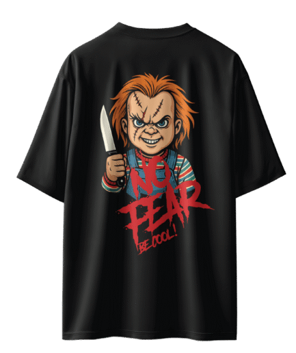 Hı I M Chucky Wanna Play Oversize Siyah Tişört