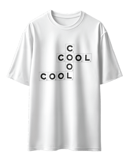 Cool Scrable Oversize Beyaz Tişört