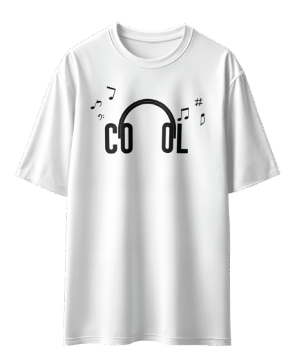 Cool Müzik Oversize Beyaz Tişört
