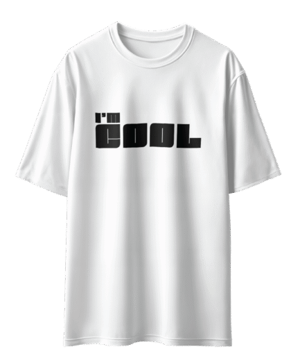 I'm Cool 2 Oversize Beyaz Tişört